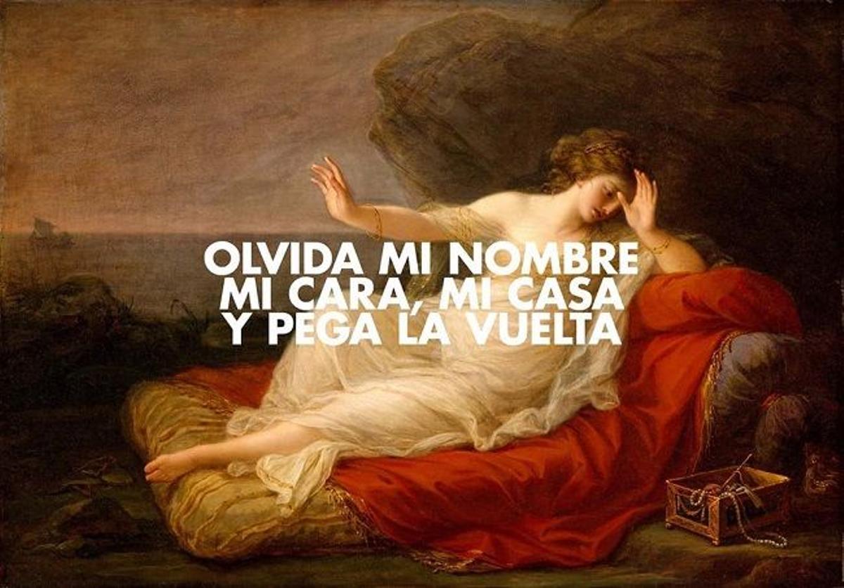 Meme con obra de Angelica Kauffmann, por @elartepop