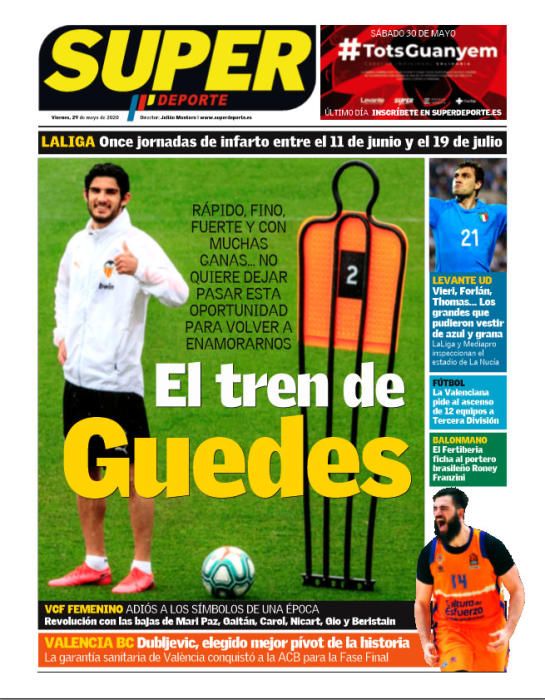 Portada SUPERDEPORTE viernes 29 mayo 2020