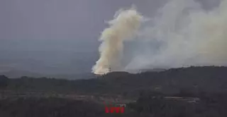 25 dotacions dels Bombers treballen en un incendi forestal a la Serra de les Fites, a la Terra Alta