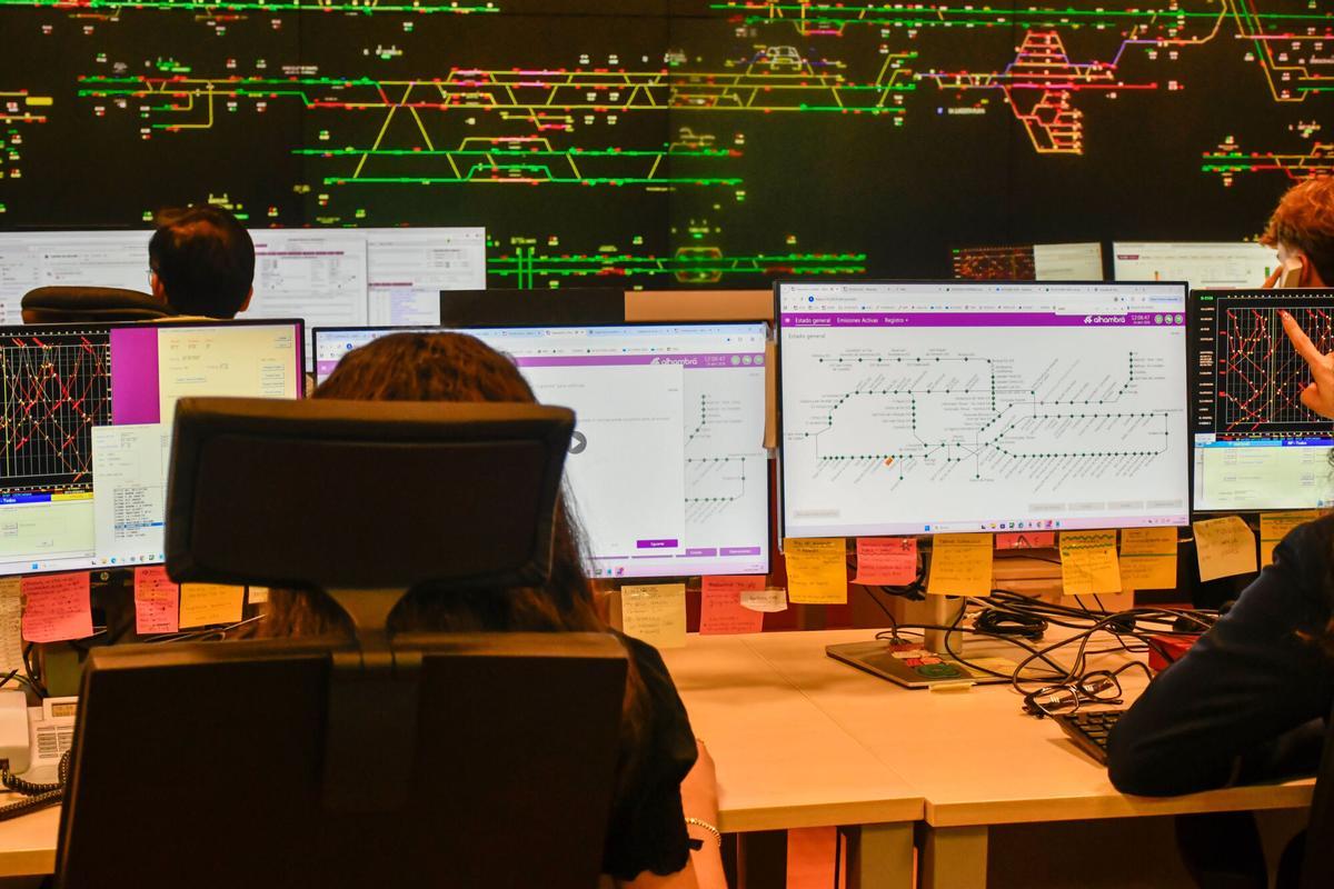 Centro de Gestión de Operaciones (CGO) de Rodalies, en la estación de El Clot - Aragó.