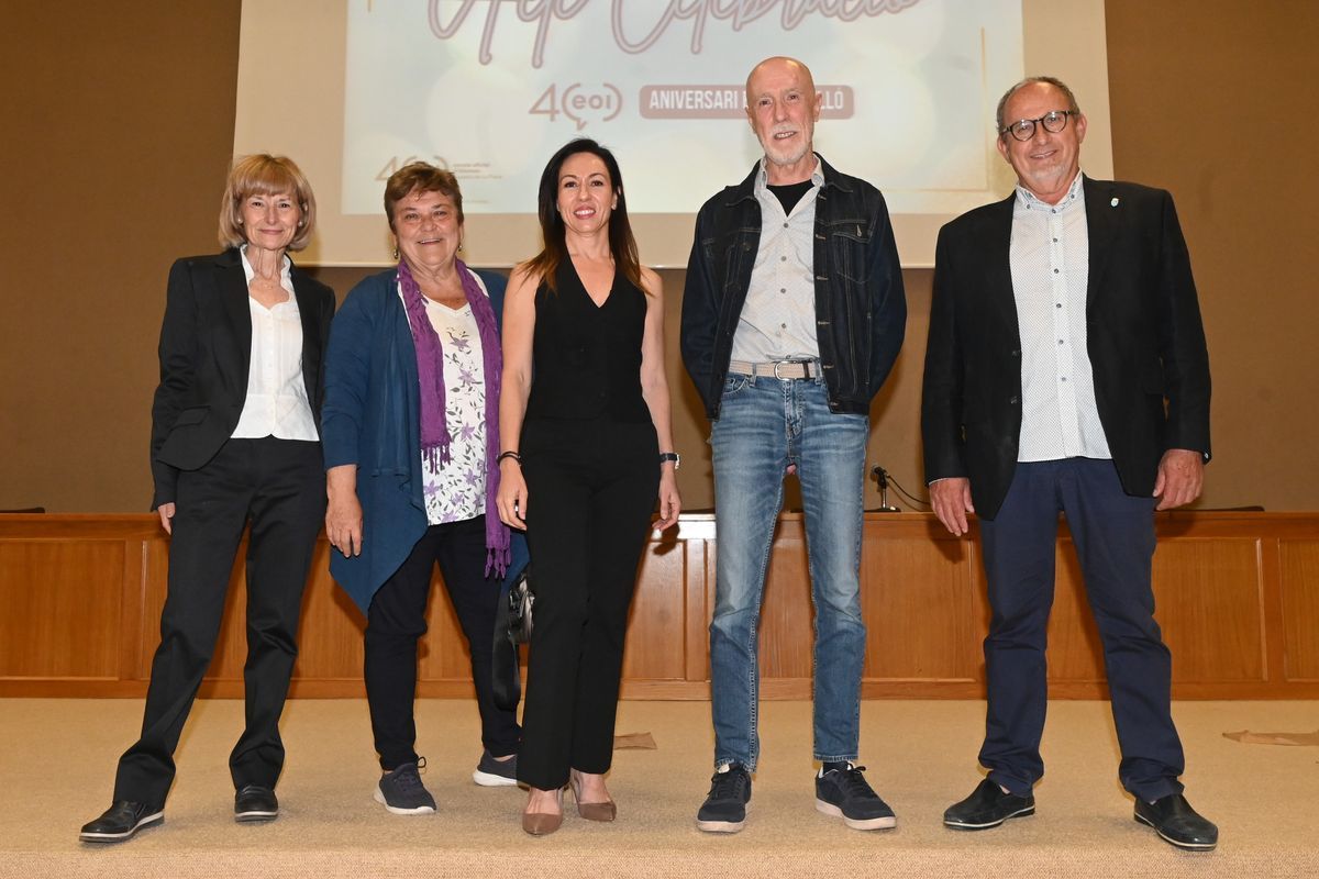 Directores de la EOI en Castellón a lo largo de su historia: Gloria Almela, Lledó Salt, Mireia Gil, Amadeu Marín y Joan Ramon Monferrer.
