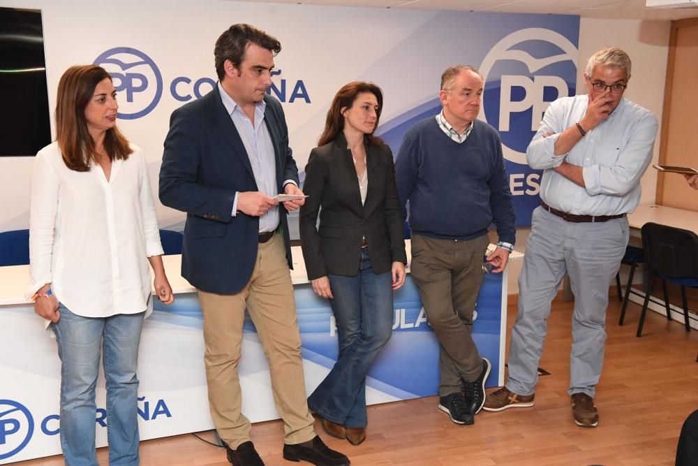 Sede del PP local tras conocer los resultados electorales.