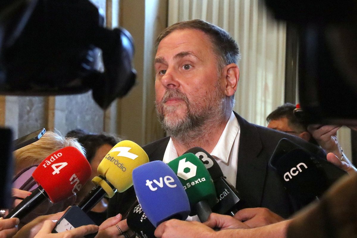 El president de ERC, Oriol Junqueras, este miércoles en el Parlament. El president de ERC, Oriol Junqueras, este miércoles en el Parlament.