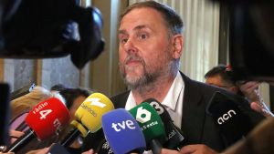 El president de ERC, Oriol Junqueras, este miércoles en el Parlament.