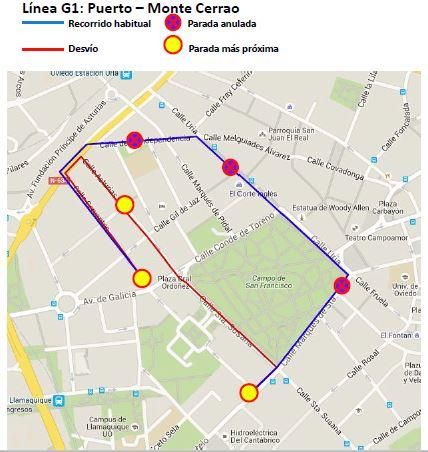 Cambios en las líneas de autobús de Oviedo