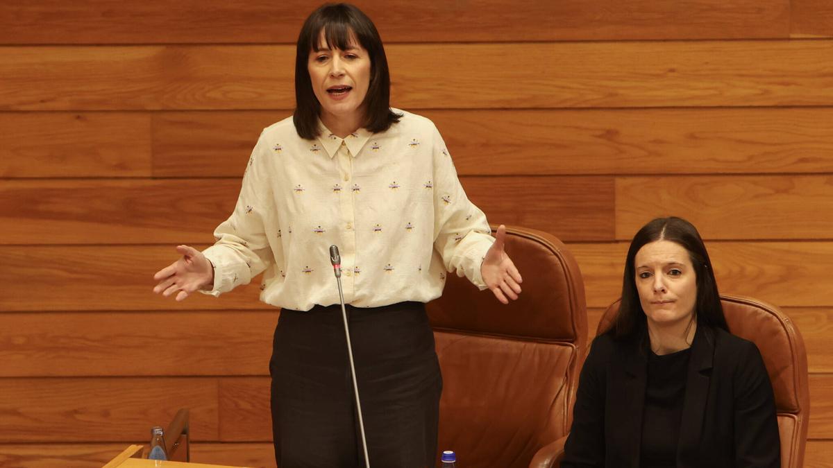 Ana Pontón, este miércoles, en el hemiciclo autonómico