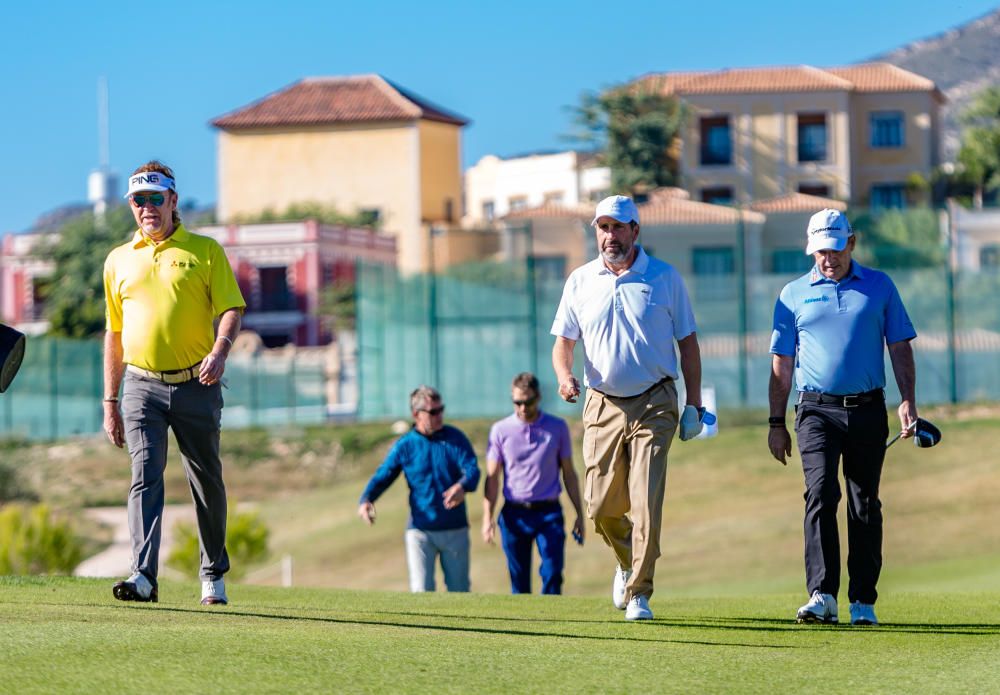 Olazábal y Jiménez lideran el elenco de legendarios golfistas que disputan a partir de hoy el Costa Blanca Seniors Masters en el hotel Villaitana