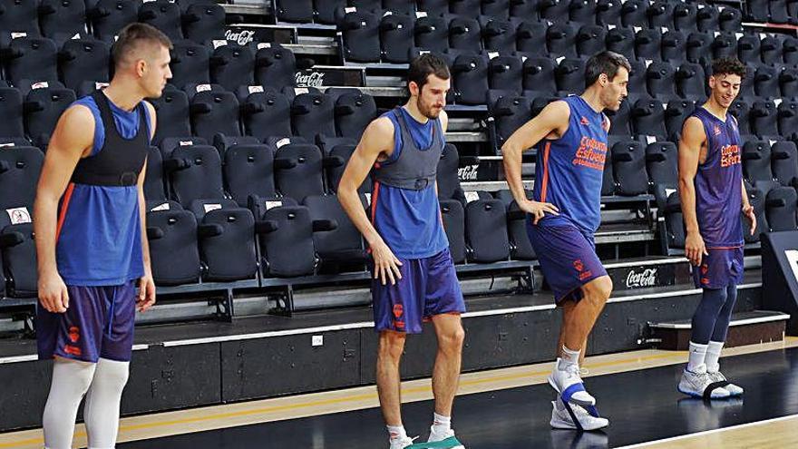 Entrenamiento reciente del Valencia Basket.