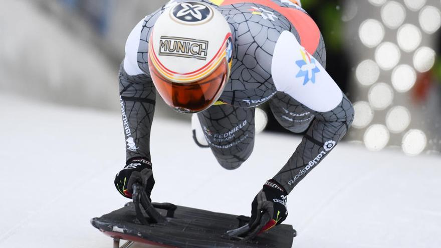 Ander Mirambell, en l&#039;arrencada d&#039;una de les baixades a Winterberg