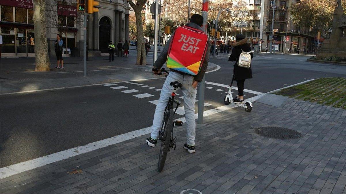 Repartidor de Just Eat, en Barcelona.