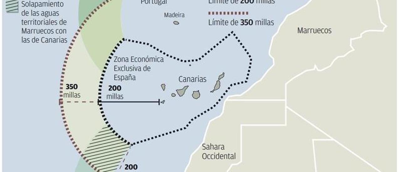 Mapa Zona Económica Exclusiva de España en Canarias