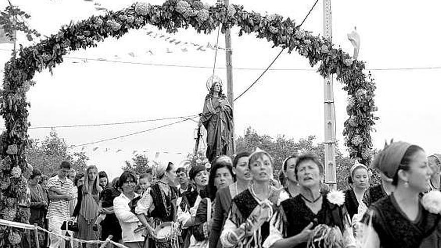 La imagen de la Magdalena, en la procesión de Villanueva de Pría.