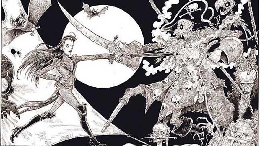 Il·lustració de Chris Riddell per als lllibres de l´Ada Goth.