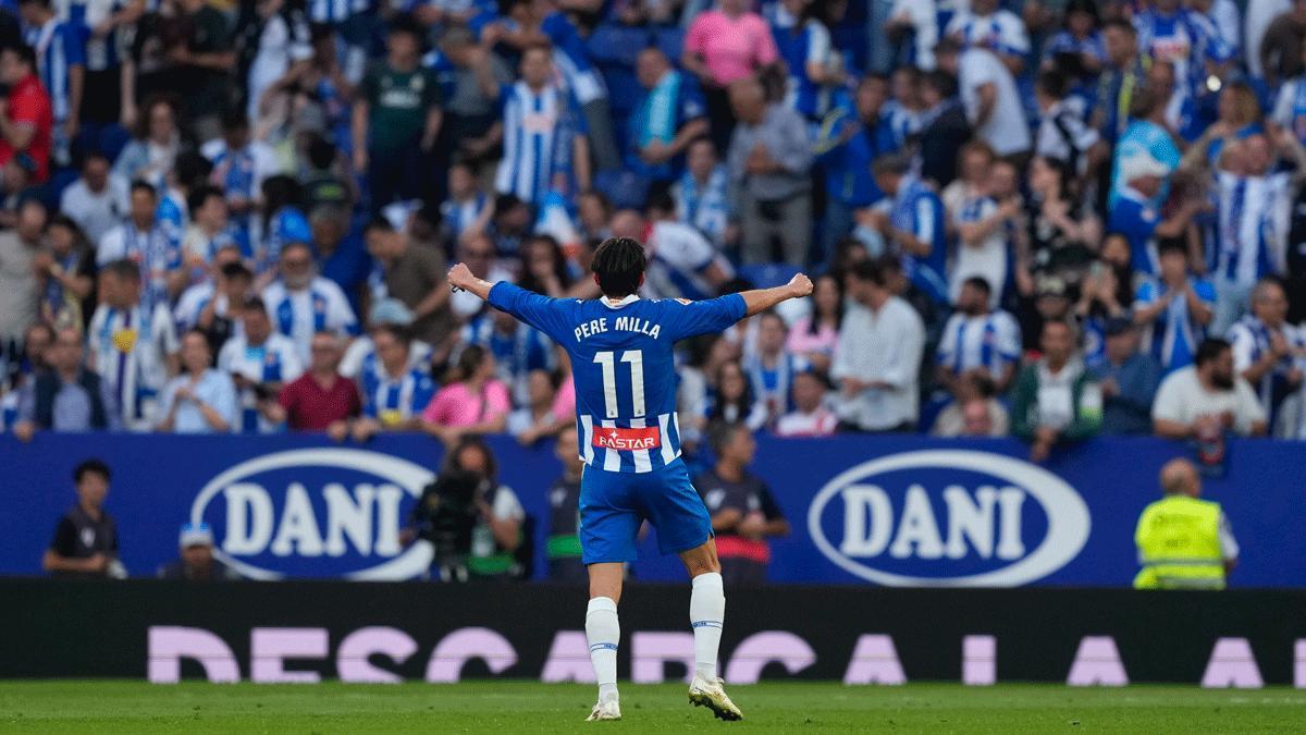 Pere Milla marcó el gol de la tranquilidad por la permanencia para el Espanyol
