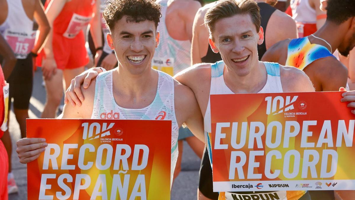 Almgren y Mechaal posan tras batir sus respectivos récords