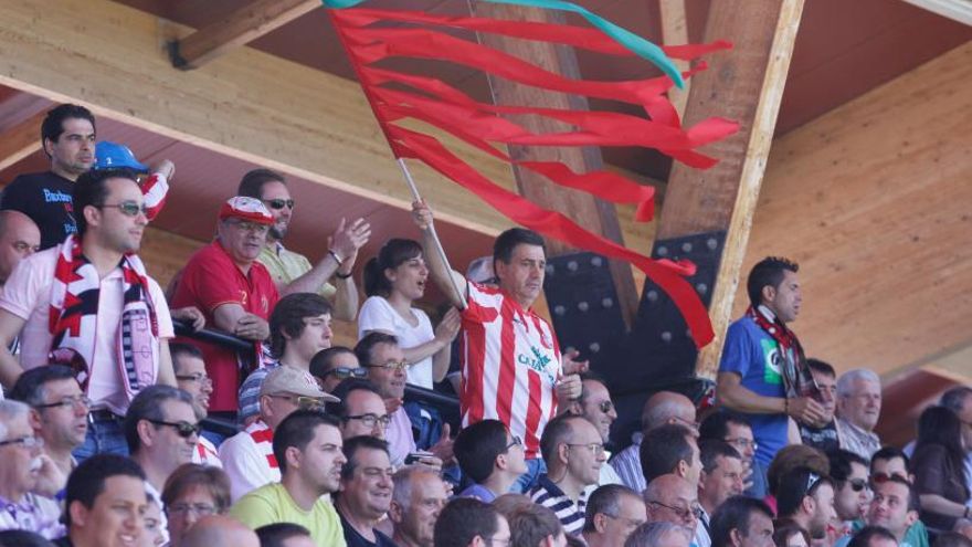 Un aficionado enarbola la bandera de Zamora.