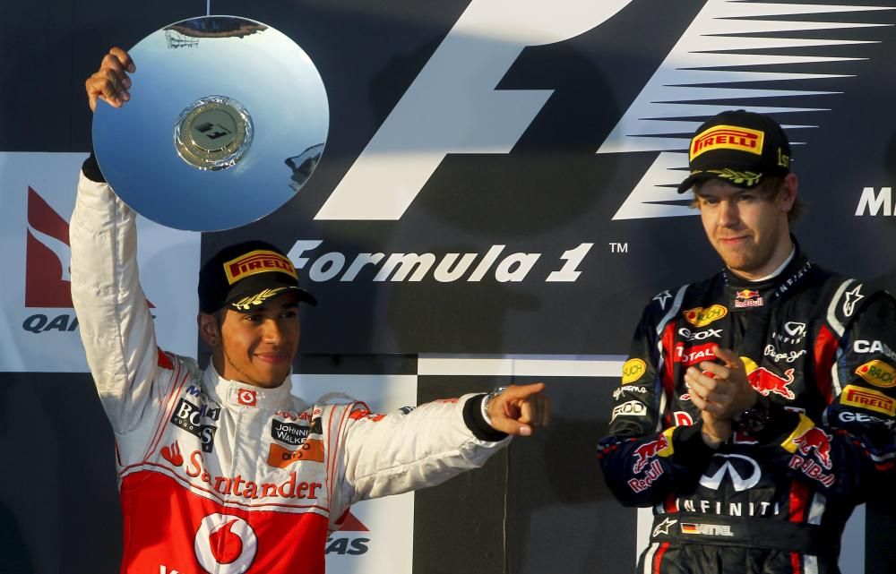 Los años siguientes no fueron todo lo buenos que esperaba el británico, que no pudo revalidar su título hasta 2014. En la imagen, segundo en un Gran Premio en 2011, año en el que fue campeón Vettel.