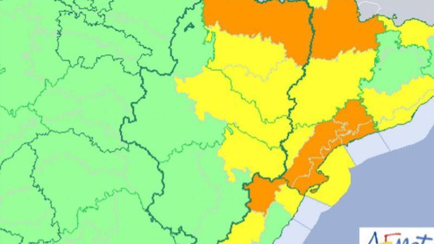 Alerta naranja y amarilla mañana por viento en parte de Aragón