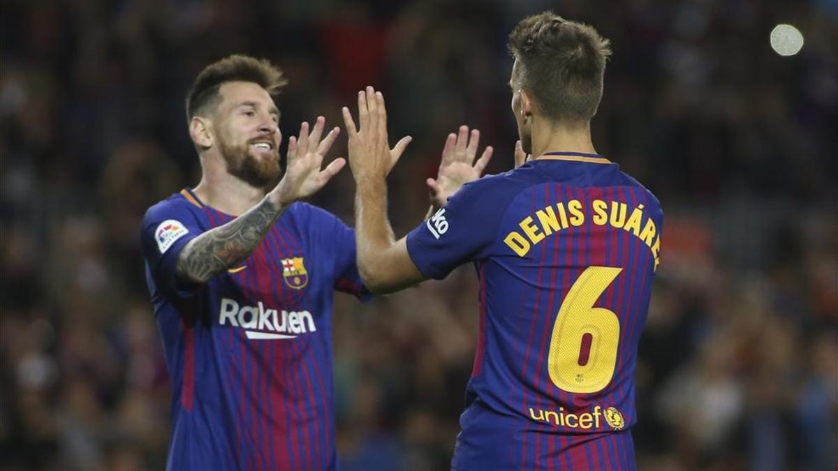 Messi y Denis Suárez se entienden muy bien sobre el césped