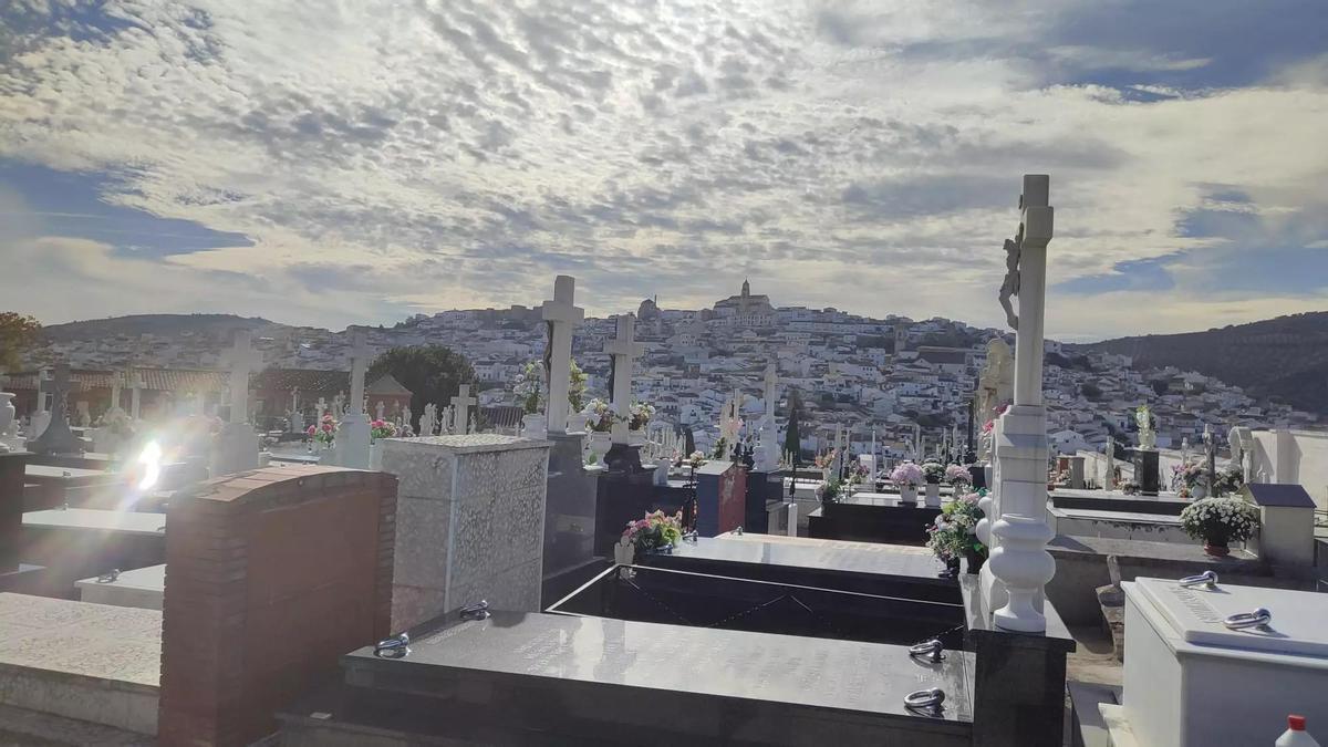 Vista del casco urbano de Baena desde el cementerio.