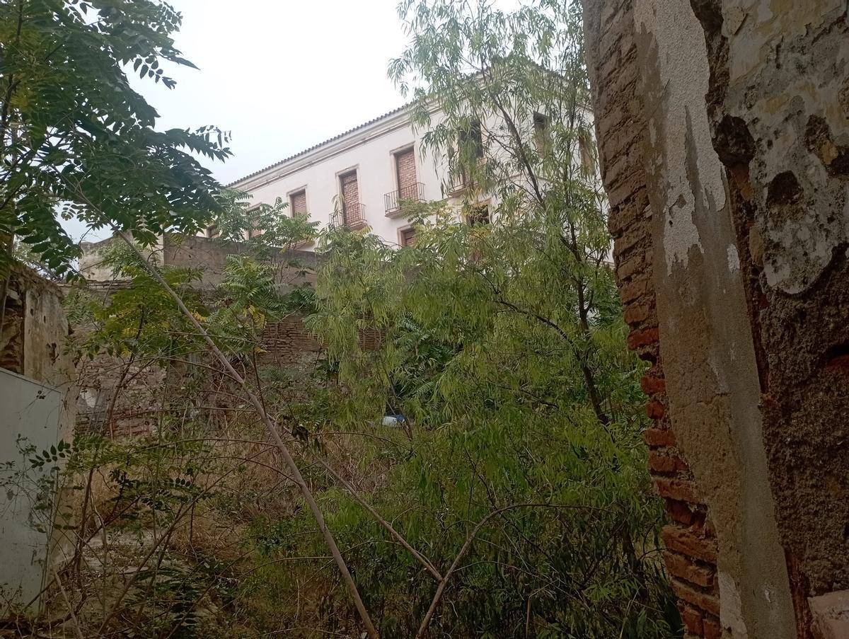 Interior de la parte abandonada, con el convento de la Trinidad al fondo.