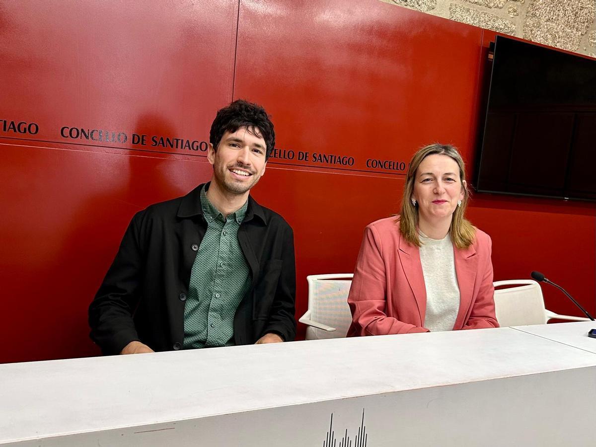 O edil de Urbanismo, Iago Lestegás, e a voceira do goberno local, Míriam Louzao.