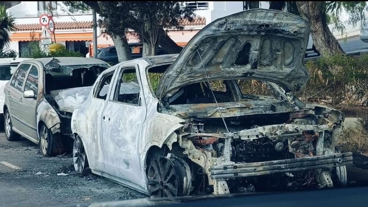 Coches quemados en Los Cristianos