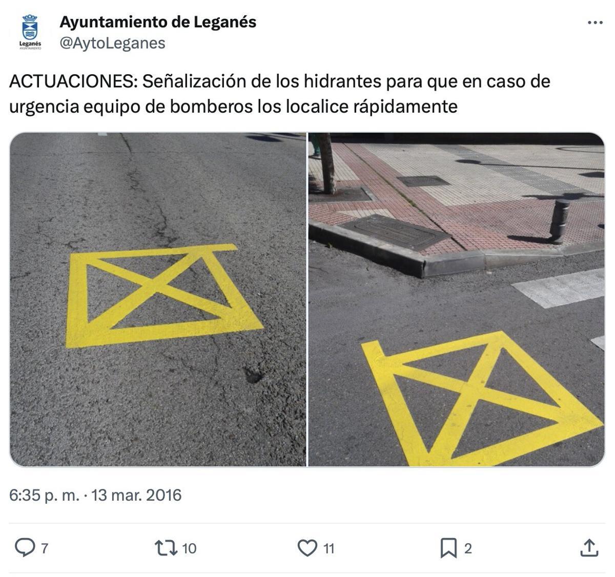 Tuit del ayuntamiento de Leganés