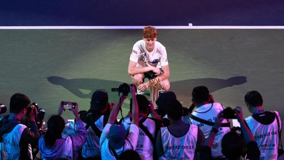 Jannik Sinner, tras ganar el Masters de Shanghái.