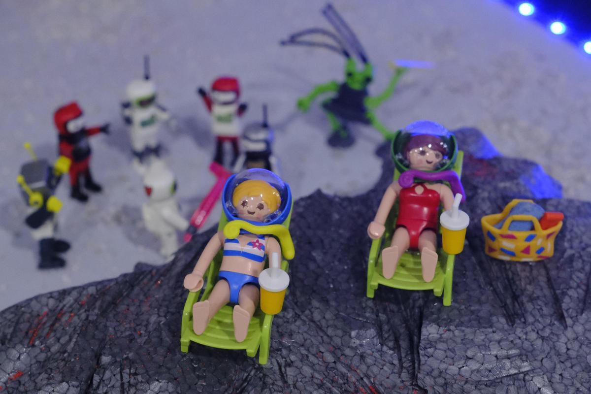 Otras escena recreada con piezas de playmobil.