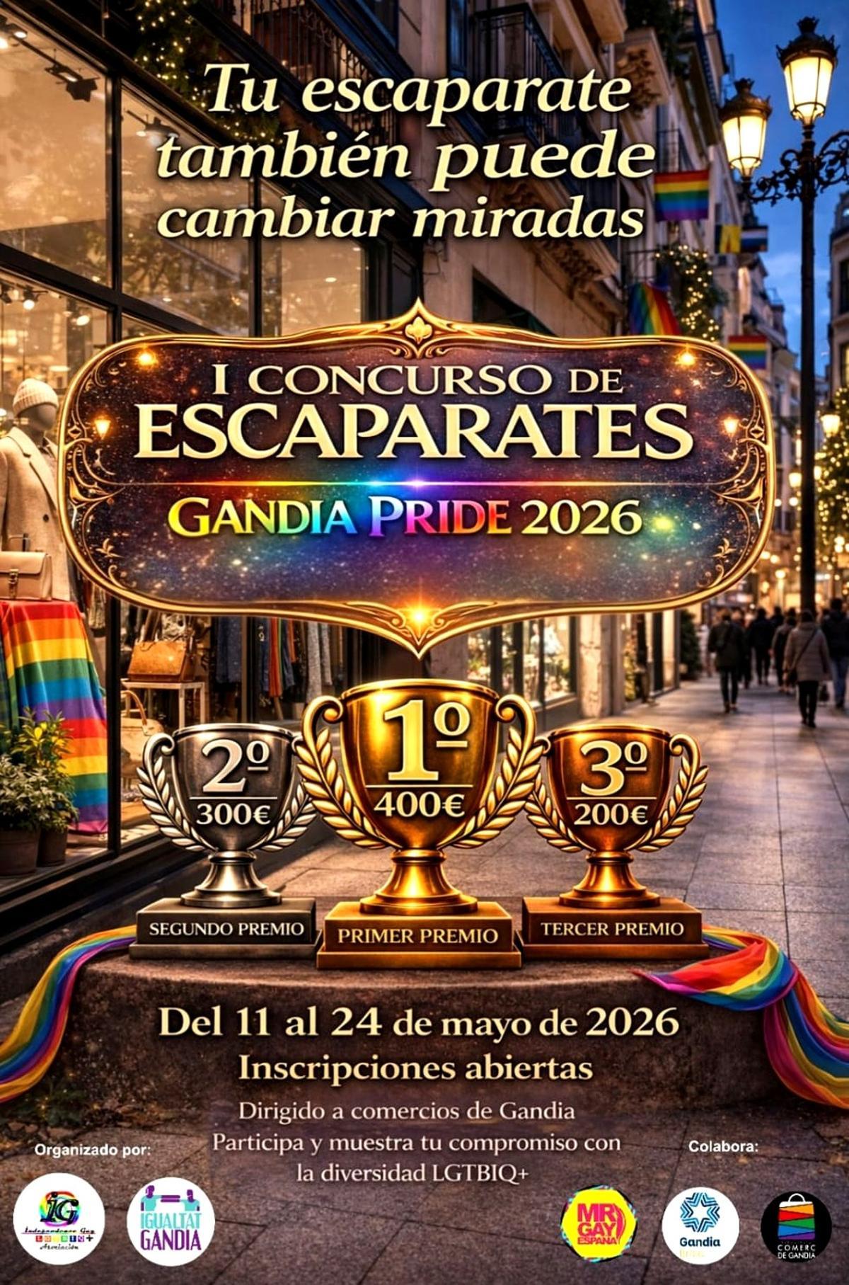 Cartel "Tu escaparate también puede cambiar miradas".