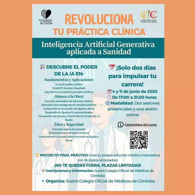 El Colegio de Médicos de Córdoba organiza un curso sobre el uso de la IA en la asistencia
