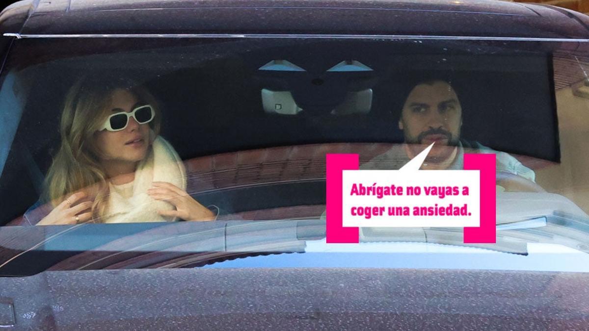 Piqué y Clara Chía en el coche