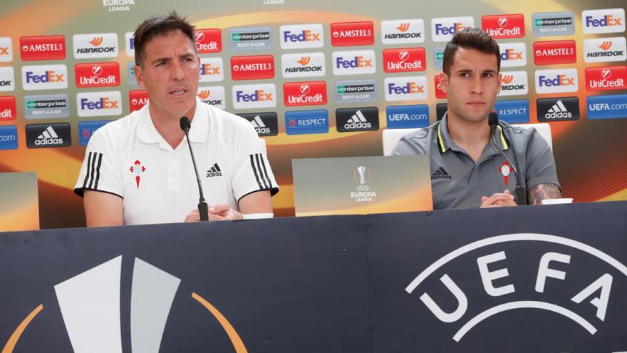 Berizzo y Mallo, durante la rueda de prensa // R. GROBAS