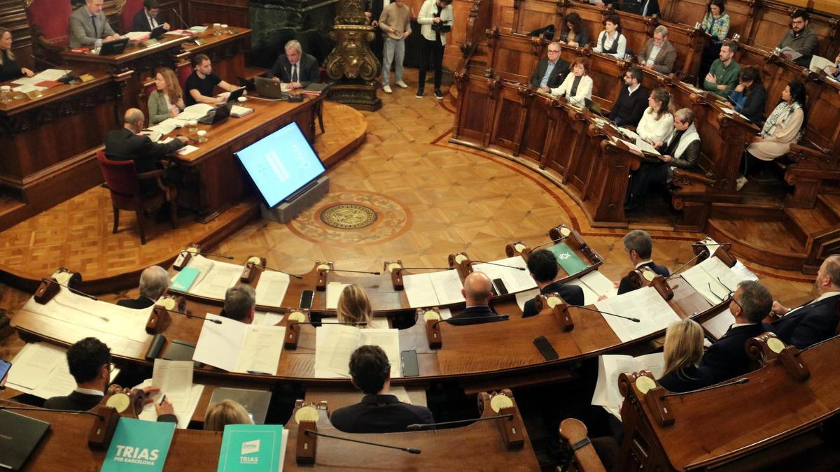 Pleno municipal del Ayuntamiento de Barcelona.