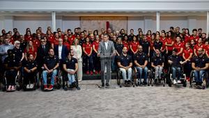 El presidente del Gobierno, Pedro Sánchez interviene en la recepción a los equipos olímpicos y paralímpicos