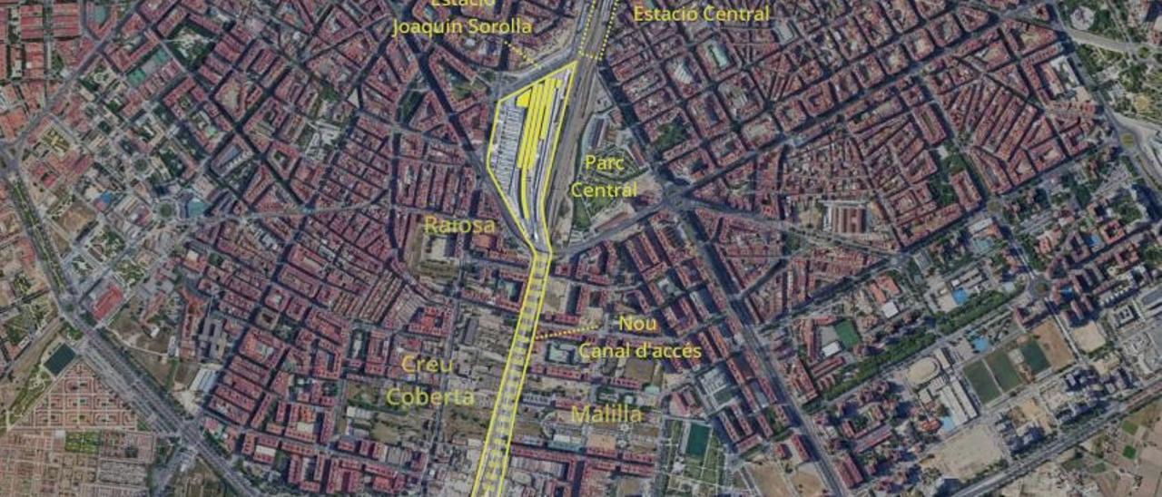 Planificación del canal de acceso del Parc Central