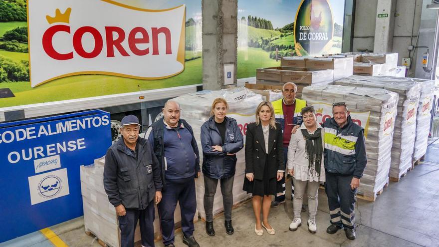 Donación efectuada este mes por Coren al Banco de Alimentos de Ourense. |  // COREN