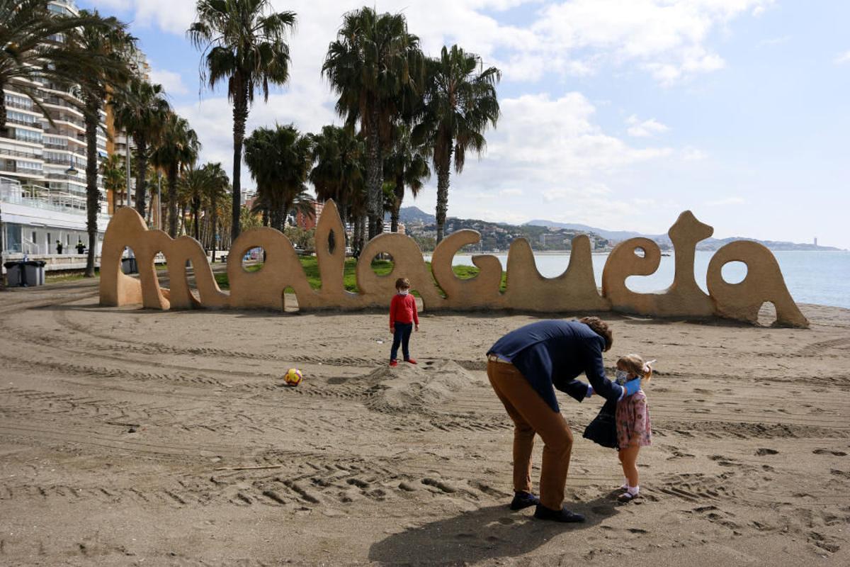 Playa de la Malagueta (Málaga, Andalucía).