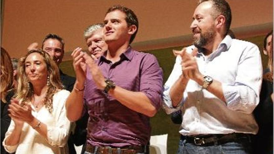 Carolina Punset, Albert Rivera i Juan Carlos Girauta en l&#039;acte que van fer ahir coincidint amb el 9-N.