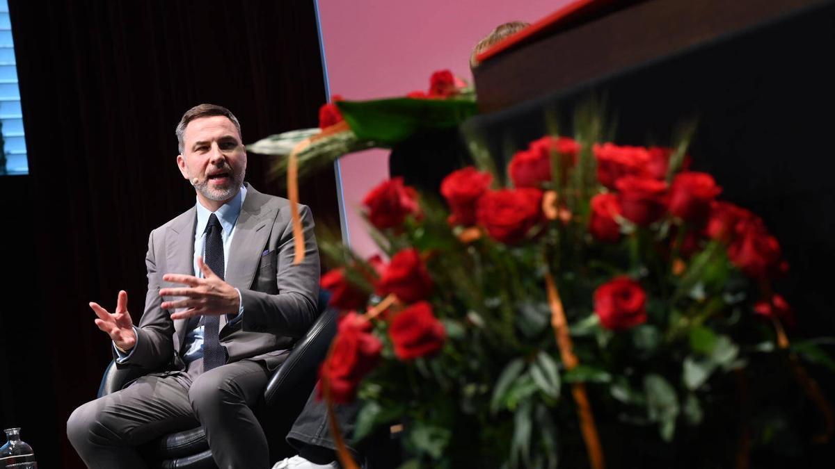 El escritor británico David Walliams, durante el pregón de Sant Jordi 2024, este lunes en el Born Centre Cultural