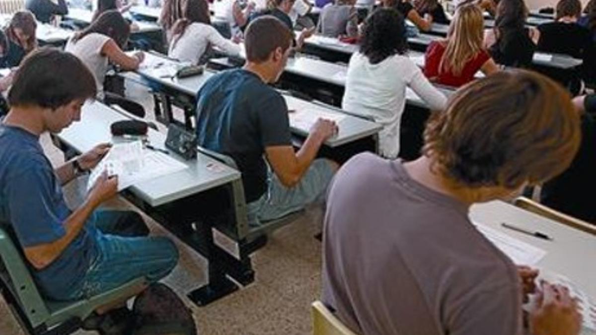 Estudiantes de la Universitat de Vic, durante una clase.