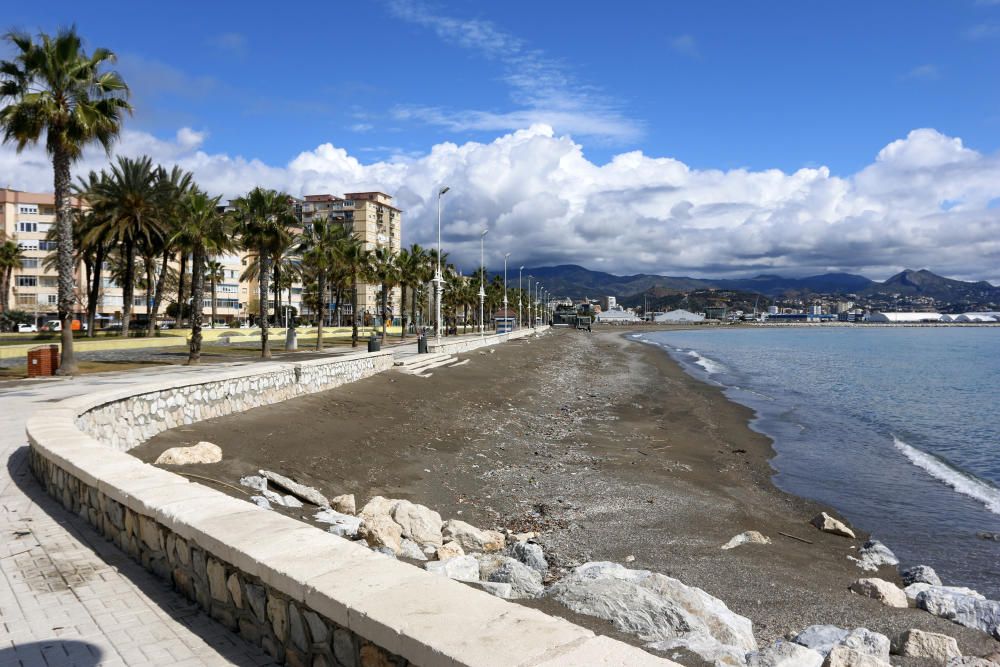 Playas cerradas en Málaga en el inicio de la primavera