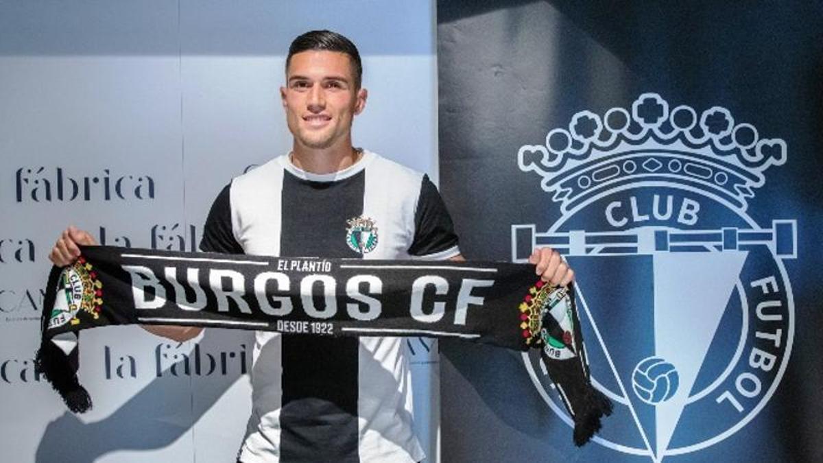 Edu Espiau, en su presentación como jugador del Burgos.