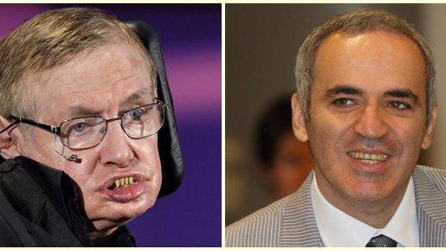 Stephen Hawking y Garry Kasparov.