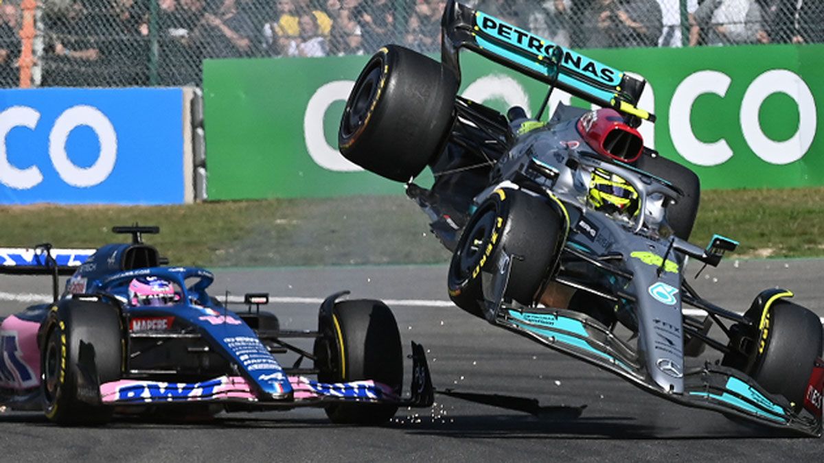 El accidente de Alonso y Hamilton en Bélgica