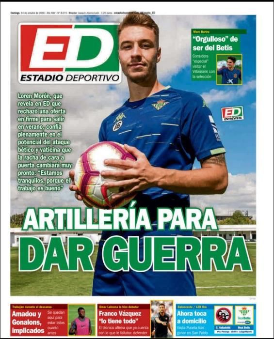 Portada ESTADIO DEPORTIVO domingo 14 de octubre