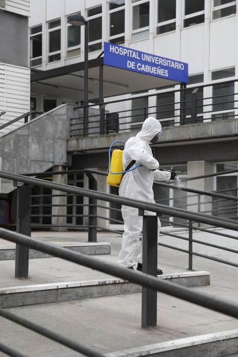 Coronavirus en Asturias: La UME, en Gijón