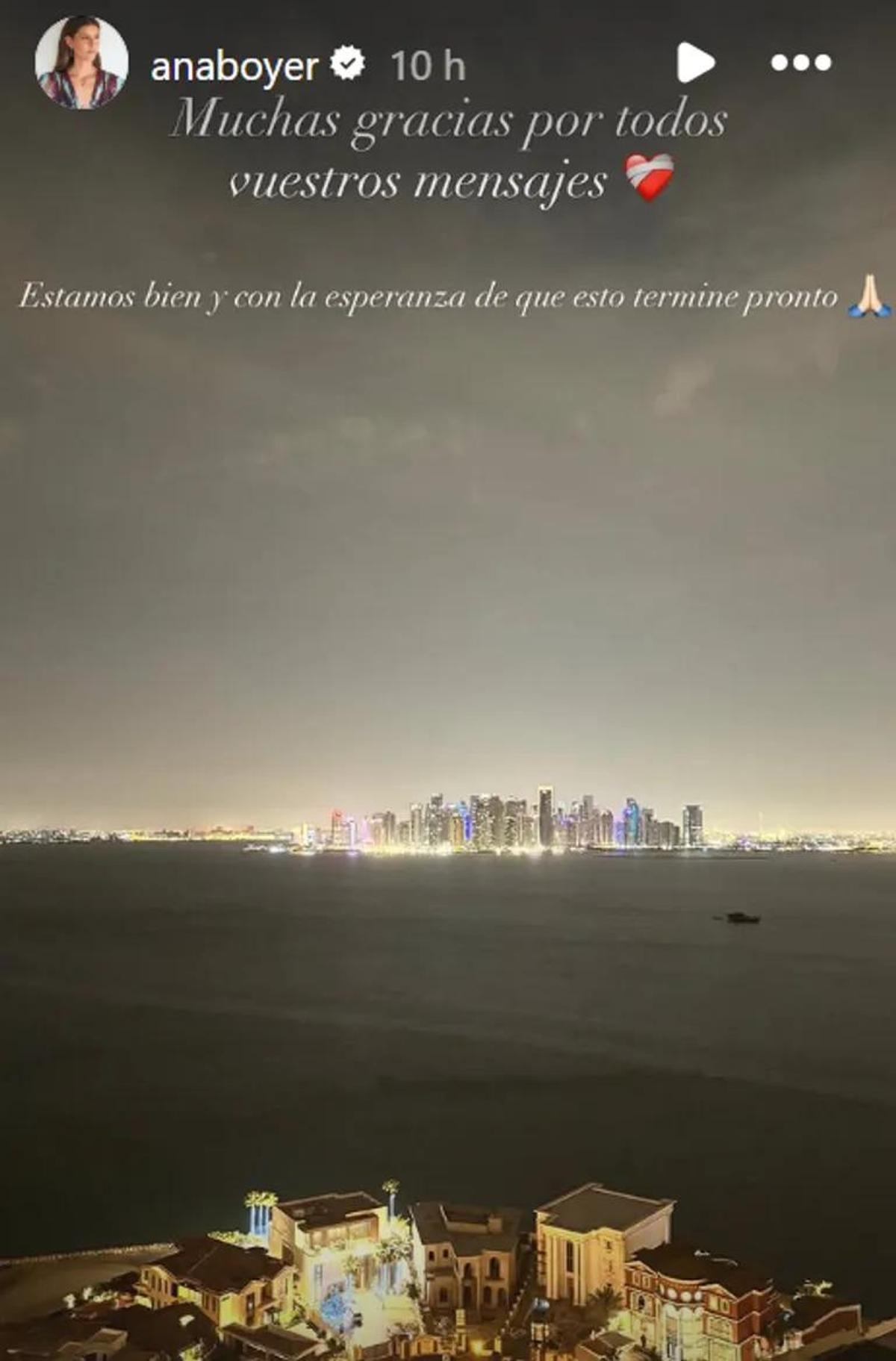 Ana Boyer, atrapada en Doha junto a su familia