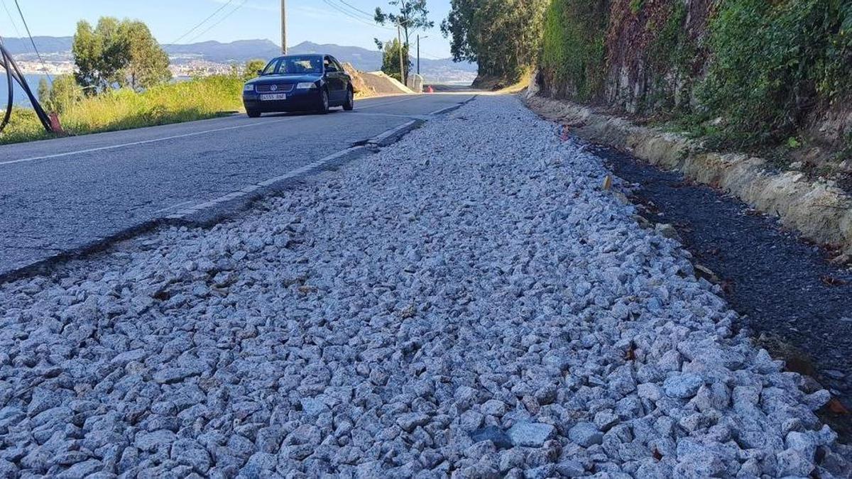 Obras en la carretera Herbello-A Madalena